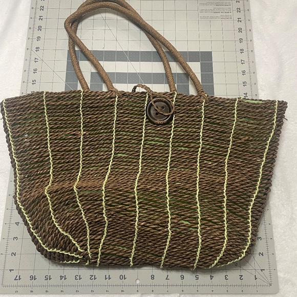 Roxy Y2K Vintage Woven Beach Bag XL Rare - Picture 9 of 12